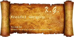 Kneifel Gergely névjegykártya